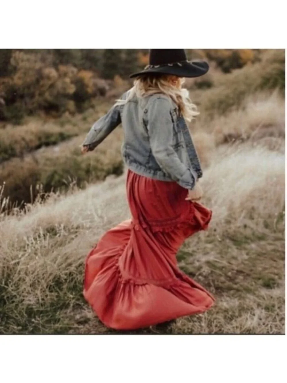 Free People Lace Trim Tiered Ruffle Maxi Slip Dress M | Whimsical Ethereal Boho - Picture 16 of 16